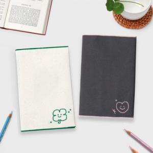 당일출고 미소 자수 캔버스 북커버 책보관 책파우치 도서커버