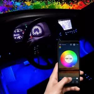 (인증제품) 12V용 RGB 무선 블루투스 컨트롤 LED바 풋등 키트 세트 시거잭 간편연결/인테리어/무드/램프/조