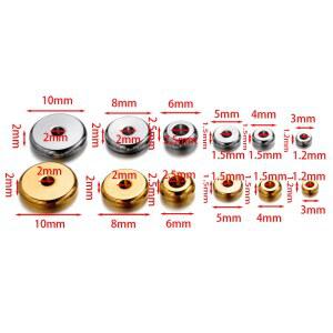 20 개/몫 3 10mm 스테인레스 스틸 매력 스페이서 비즈 DIY 쥬얼리에 대 한 플랫 라운드 큰 구멍 용품 액세서리 만들기