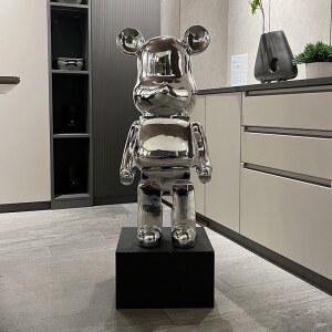 대형 저금통 캐릭터 전기도금 실버 80CM 선물 거실 장식 도금