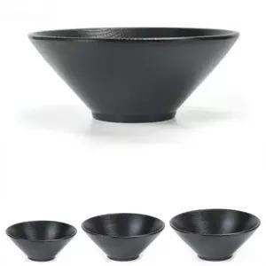 블랙 멜라민 라면 국수 비빔밥 그릇 일식 라멘 우동 덮밥 그릇 면기 면그릇 지름 22.5cm 25.5cm