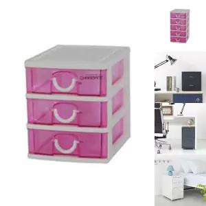 니드코 해피서랍장3단 플라스틱 미니서랍 정리