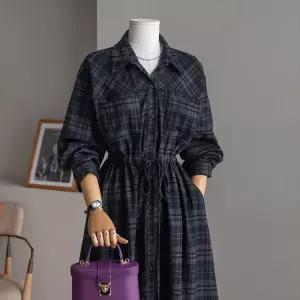 (안나앤플러스) 해핀 스트랩 체크 원피스[드레스DZT100] 빅사이즈