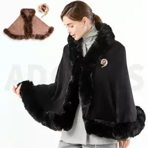 이블링 파리 밍크숄 여성 여자 봄 가을 겨울 간절기 고급 밍크 트리밍 털 퍼 케이프 머플러 망토 숄 세트