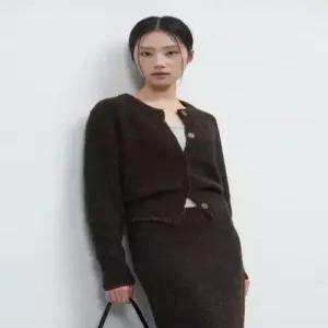 제네럴아이디어 generalideastandard 메탈 믹스 부클 가디건 BROWN WBE4L53540