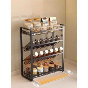 주방 양념통 정리대 싱크대 와이어 3단 커피용품 조미료통 철재 수납함 3개 정리 스텐