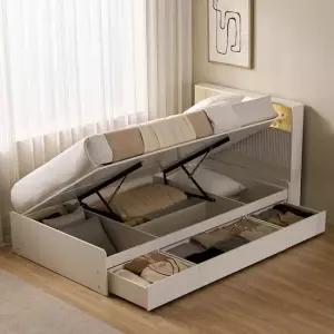 잉글랜더 알테 LED 리프트업 수납 침대 서랍형(매트제외-SS)