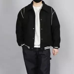 [우기브로]WWF 남자 빅사이즈 블랙 시그널 바시티 점퍼