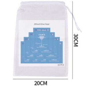 필터 백으로 18% 와인 효모 5g을 포장하는 데 사용되는 10개 알루미늄 백