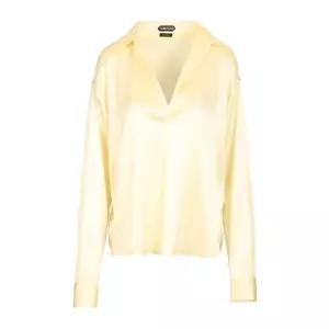 스트레치 실크 새틴 브이넥 블라우스 TS2144 FAX881 YCM