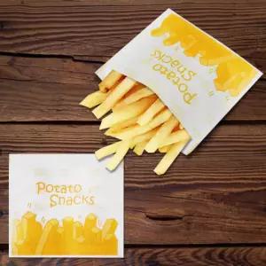 감자튀김 포장지 500장-튀김감자 종이봉투 포장용