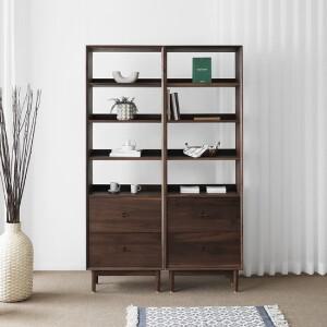 헤리티지월넛 H형 책장 세트 1200