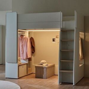 한샘 티오 벙커침대 SS 옷장형+하부 바조명 (컬러 택1, 토퍼별도)