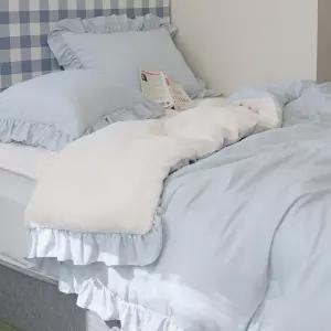 크리미 플란넬 극세사 프릴 겨울 차렵이불 패드세트 킹 K