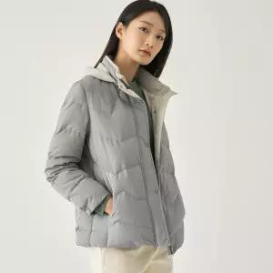 [지센] 리사이클 니트후드 덕다운 숏 점퍼 LCDWNA23_MT