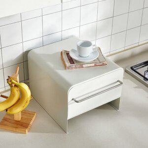 [나인홈가구]화이트 철제 슬라이딩 수납함 슬림 수납장 S