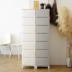 세라비 7단 우드상판 조립 플라스틱 서랍장 일반형 수납장