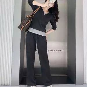 [NS홈쇼핑]LN 후드 핏 트레이닝복 세트 여성 투피스 바지 여자 츄리닝 긴팔 티셔츠..