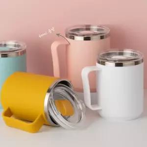 로하스 스텐 머그컵400ml(1개) 손잡이 뚜껑 머그/손잡이컵/뚜껑있는컵/커피/머그컵/도자기/머그잔/대용량