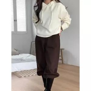 [하프클럽/샵앤]여성 베이직 데일리 무지 후드 니트 티셔츠 21DS-WKN-4886-브라