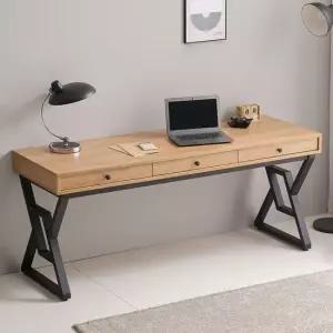 SD182 네츄럴 1800 수납형 철제서랍책상 일자형테이블 서재책상 노트북책상 PC책상 원룸책상