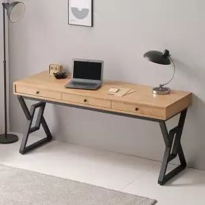 SD162 네츄럴 1600 수납형 철제서랍책상 일자형테이블 서재책상 노트북책상 PC책상 원룸책상