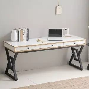 SD181 화이트 1800 수납형 철제서랍책상 일자형테이블 서재책상 노트북책상 PC책상 원룸책상