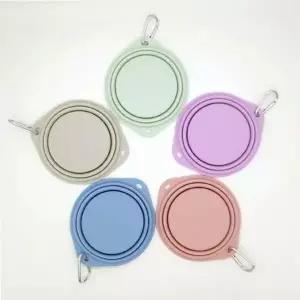 [셀러에이드]휴대용 실리콘 강아지 밥그릇 접이식