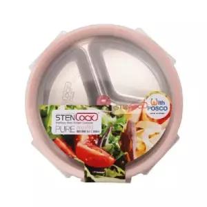 스텐락 스텐304 퓨어 멀티 원형 밀폐용기 2호 3구 350ml 분리형 반찬통