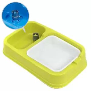 [셀러에이드]강아지 반자동 급수기 머스타드그린 1P 밥그릇 급식 반려견식기