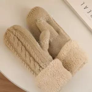 꽈배기벙어리장갑 양털 벙어리장갑 겨울 털장갑 방한