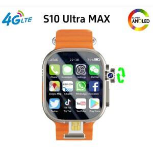 S10 Ultra Max 다운로드 DW99 2.2인치 Amoled 앱 남성 Android 10.0 WIFI 스마트 4G 워치 GPS 로터리 카메라 Smartwatch 영상 통화