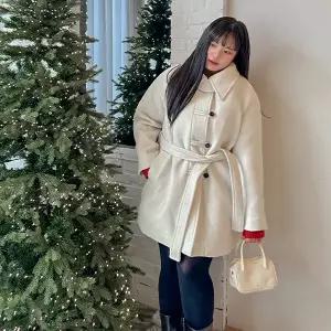 [제작/빅사이즈]이블렛 노브젠 울 누빔 하프 코트 제이스타일