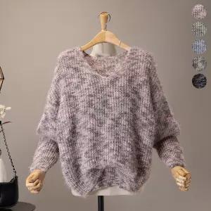 [모노시크] 파트데 V넥 보카시 여리핏 니트_MNKT269