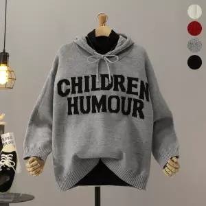 [모노시크] 르메이 레터링 후드 루즈핏 니트_MNKT272