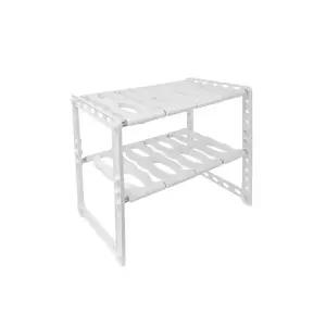 2단 그릇정리 씽크하부장선반 화이트 싱크라인