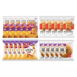 프리미엄패스츄리 꿀고구마 90g x5+납짝호떡 92g x5+고구마크림 90g x5+사각애플