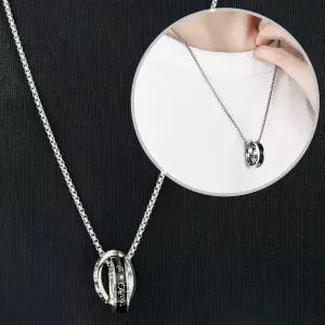 심플 써지컬 롱 스틸 데일리 목걸이 남자 여자