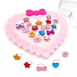 리본 하트 보석 반지 16종세트 병원 어린이집선물 유아반지 유아반지세트
