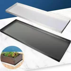 다용도 직사각형 화분 트레이 이동식 쟁반 스틸