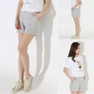 [하프클럽/]레이디스 귀여운 핀턱 실루엣 하이라이트 캐주얼데일리 3부 숏