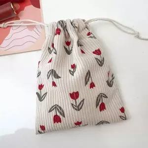 [하프클럽/]코듀로이 생리대 휴대 용 멀티 스트링 파우치 멀티