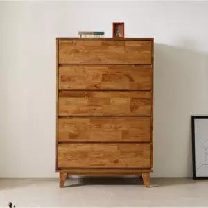 리버스 고무나무원목 광폭 5단서랍장 900