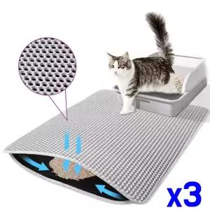 EVA소재 벌집구조 고양이 이중 모래매트 x3개빠짐 사막방지 용품 배변판 펫판 모래