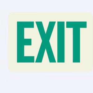 SmartSign 출구 표지판 라벨 라미네이트 비닐 스티커 어둠 속빛남 15cm PVC KK