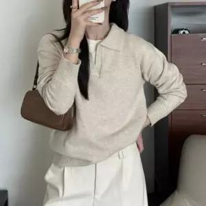 [하프클럽/]여자 트임 브이 카라넥 베이직 니트 티셔츠