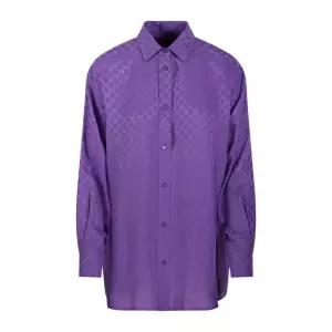 루즈핏 실크 버튼 프런트 셔츠 837168 Z7ATQ 5007