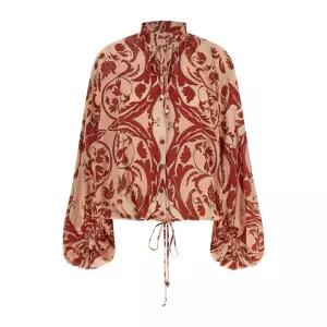 아키로 러플 칼라 실크 블라우스 CA001035TE00896 433