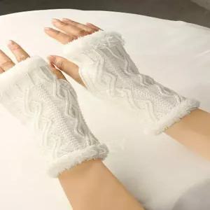 양털장갑 겨울장갑 핑거 니트 여성 이너 장갑 따뜻한 플러시 하프 플리스 소프트 양모장갑