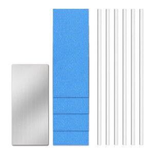 라수로아 6pcs 스노보드 수리 키트, 6mm 베이스 P-텍스 필러, 스키 및 보호용 구조용 사포 1 스크래퍼 키트(흰색)